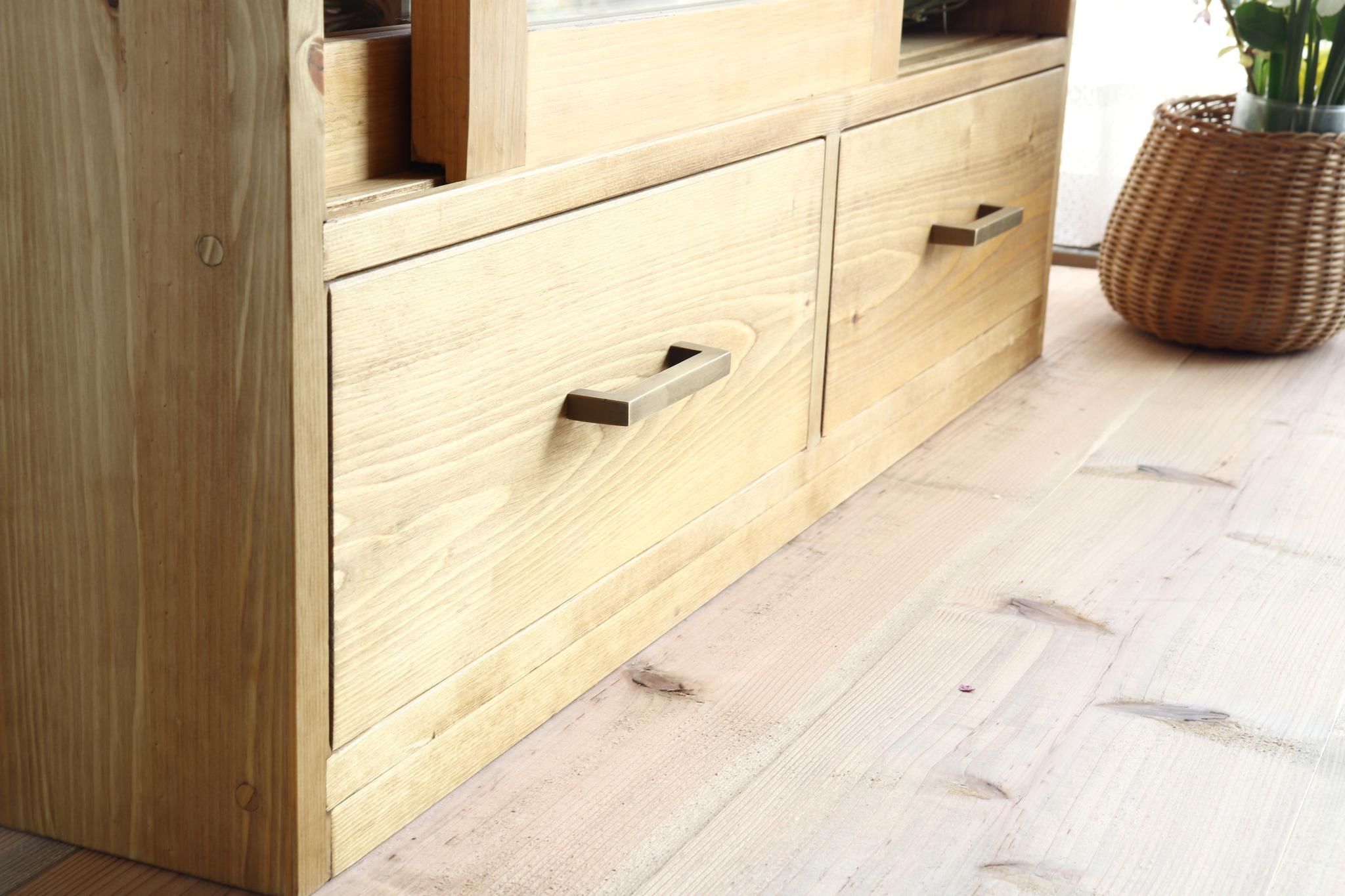 縦長H110ガラス引き戸の棚。サイズオーダー可。食器棚。 | 7枚目